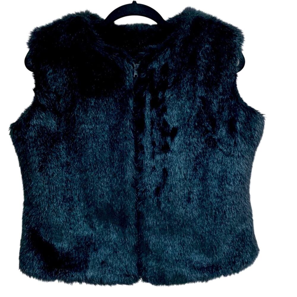 Fabulous Vintage Cejon Thick Faux Fur Zippered Vest Small